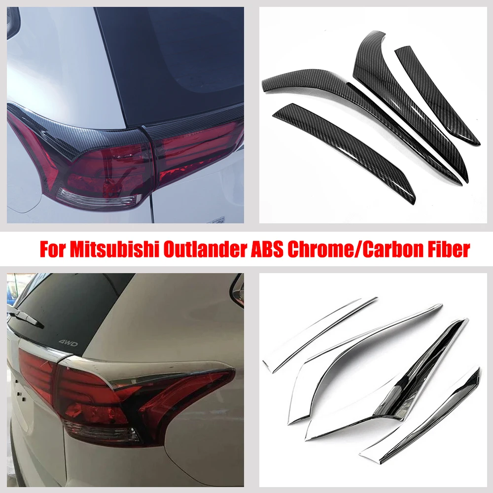 

For Mitsubishi Outlander Car Accessories 2016 2017 ABS Chrome Car Tail Lights Rear Lamps Decoration Frame Cover Trim Sticker