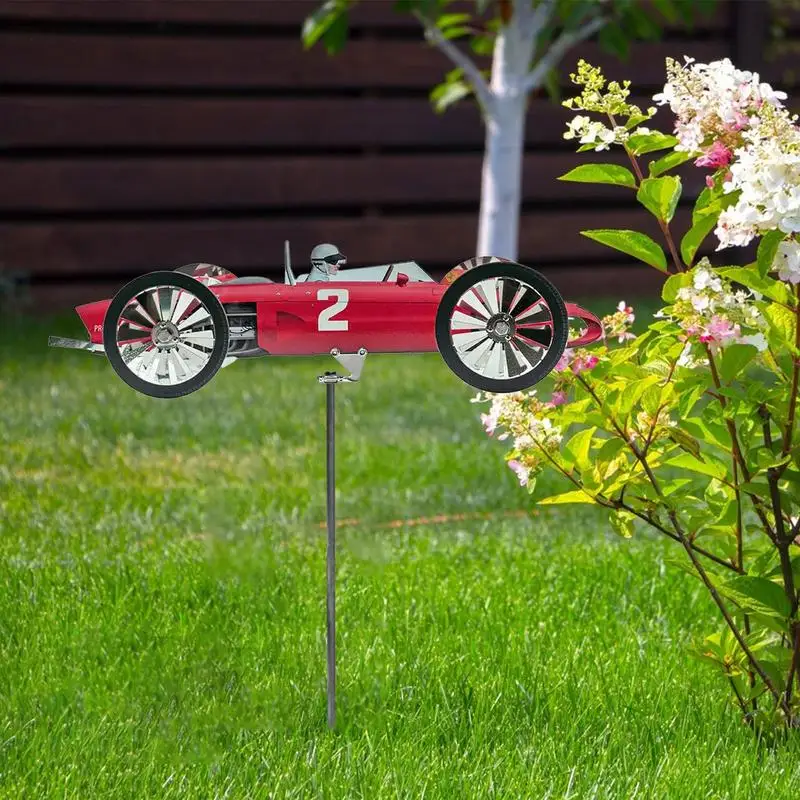 

Garden Racer Windmill | Metal Racer Weathervane Windmill Suspension Windmill | Creative Racing Car Wind Spinner for Outdoor Gard