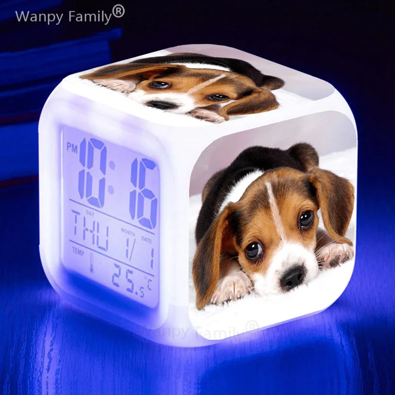 Children's Room Multifunction 7 Color Luminous Small Table Clock Birthday Gifts For Kids