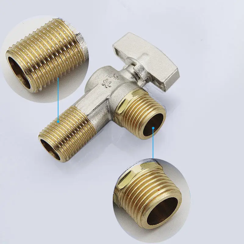

Thickened large flow triangle valve extended toilet water heater hot and cold faucet switch ball valve water stop valve