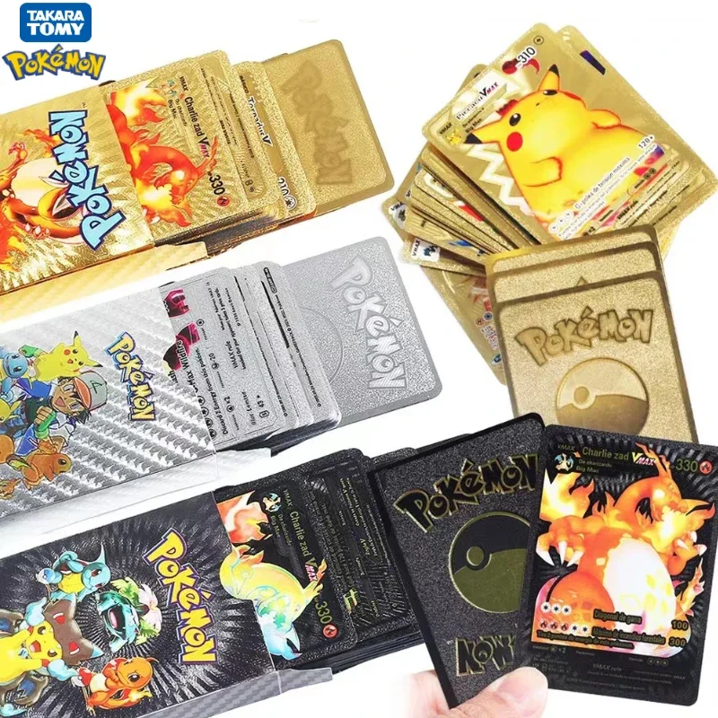 포켓몬 다채로운 금박 카드 Charizard Pikachu Arceus 실버 블랙 레인보우 영어 프랑스어 독일어 스페인어 VSTAR GX VMAX 카드