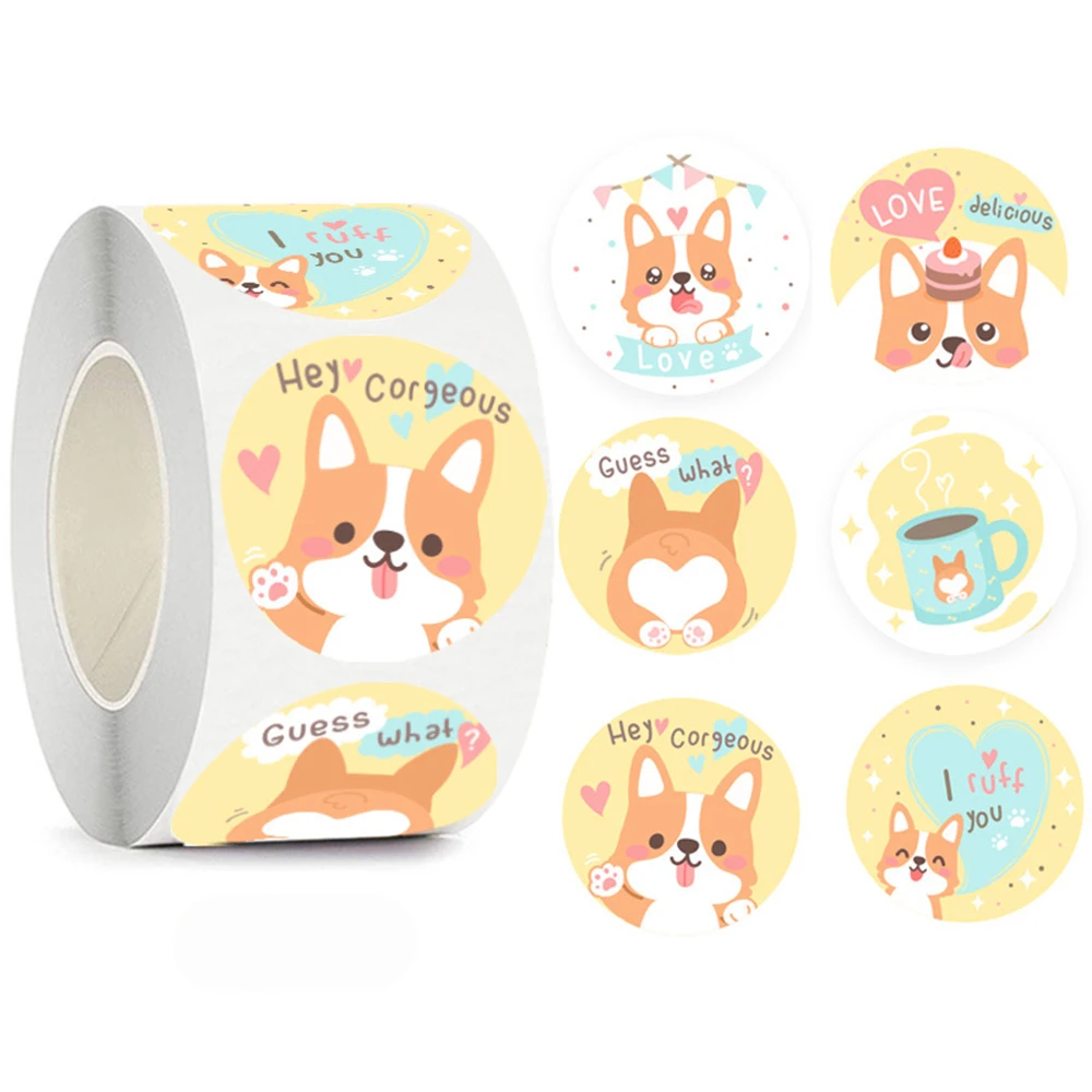 

100-500pcs Puppy Dog Cat Encouragement Labels Kids Reward Stickers for Teachers Cute Animals Sticker Stationery Pegatinas