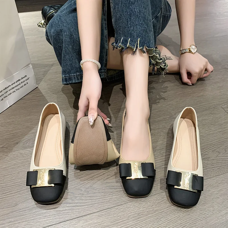 

Женские туфли Xiao Xiangfeng на толстом каблуке, стильные элегантные туфли на среднем французском каблуке, яркого цвета, на осень