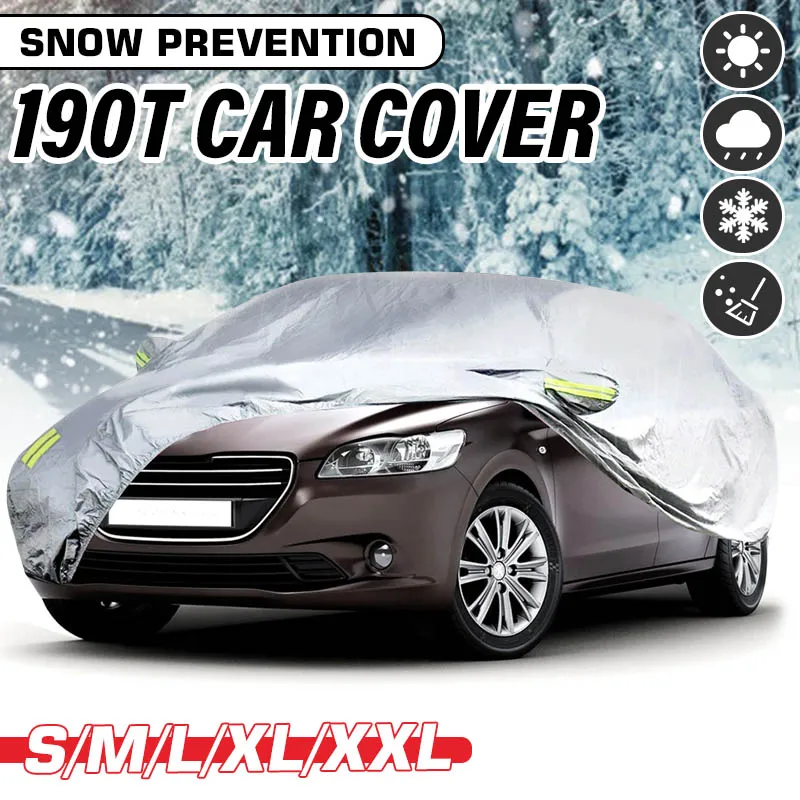 

Universal Full Car Cover For Hatchback Sedan For SUV 190T Windshiled Cover with Reflector Mirror Cover Outdoor For Car Care