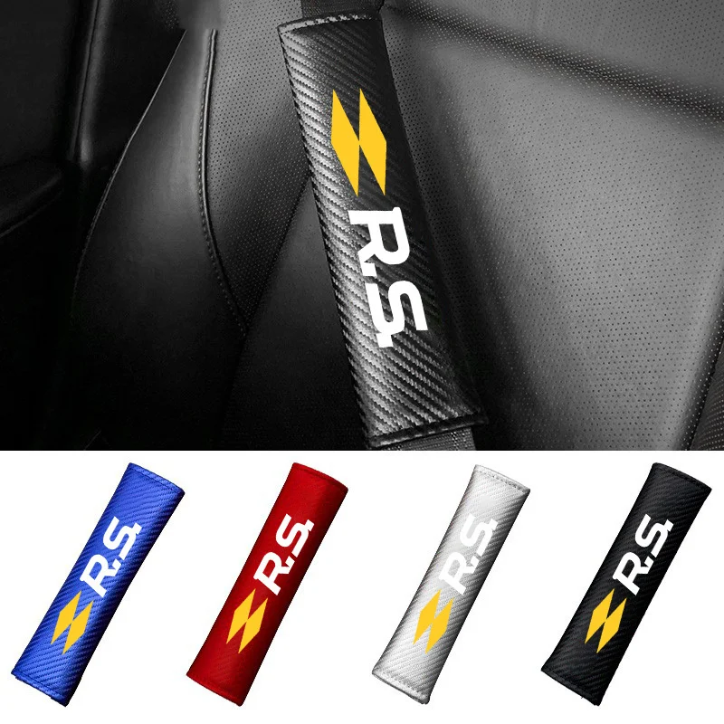 Фото 2 шт. кожаные накладки на ремни безопасности для Renault RS Line Clio 5 Megane Logan Scenic Koleos Sandero Twingo №1