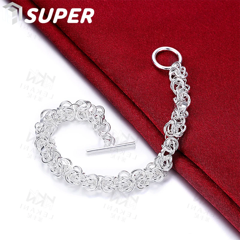 

925 Sterling Silver Geometry Bracelets For Women Wedding Party Simple Fashion Girl Lady Bracelet Christmas Jewelry