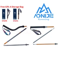 aonijie e4206 bend trekking poles lightweight s shaped curved handle folding pole walking stick for mountaineering hiking tour
