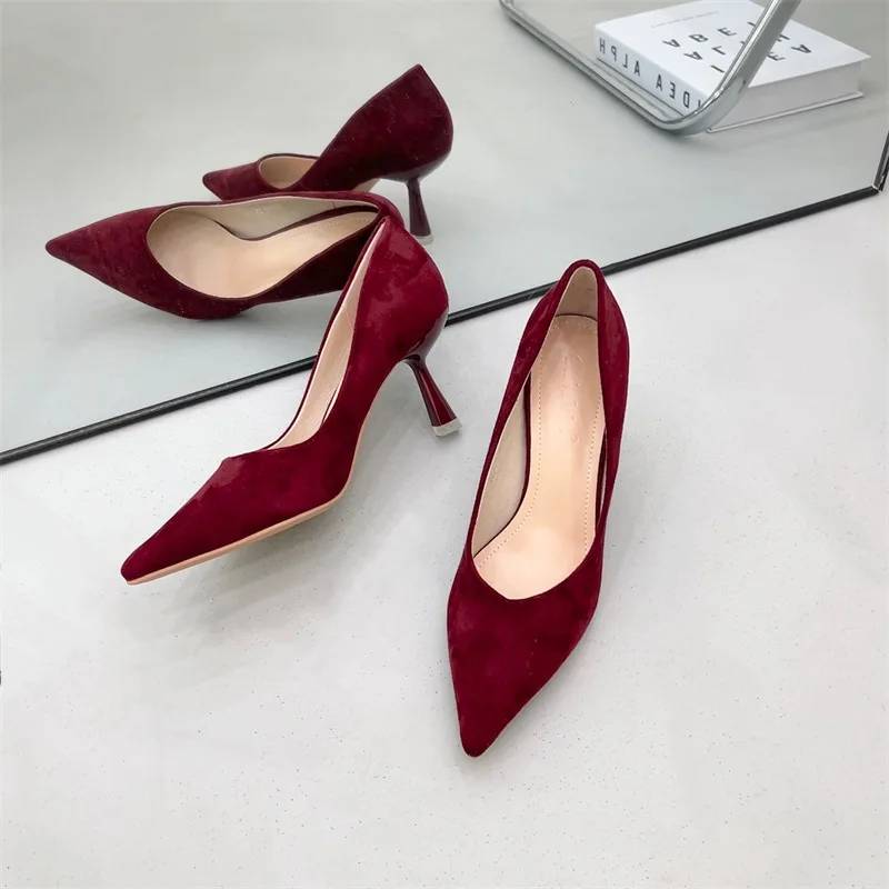 

Женские сексуальные туфли на высоком каблуке, рабочая Классическая обувь, профессиональные сандалии, женские туфли-лодочки с острым носком...