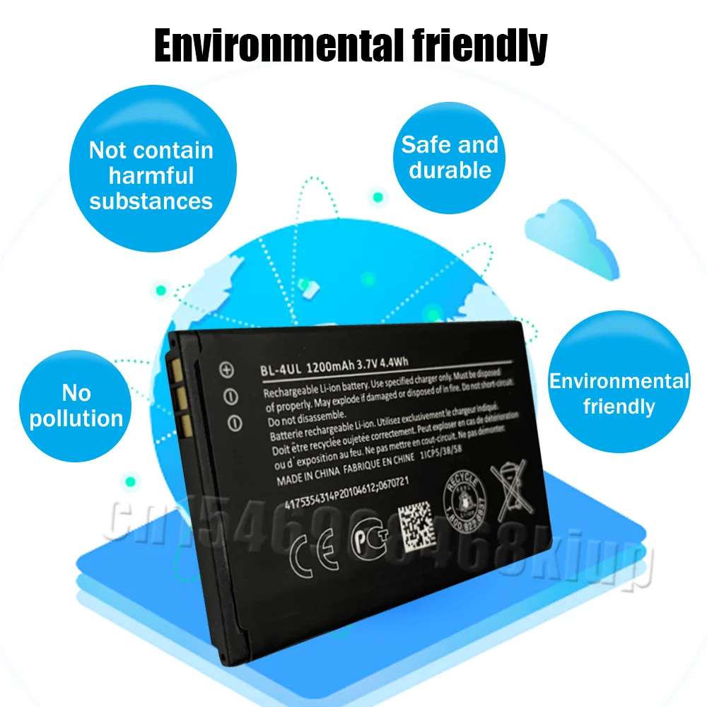 1 шт. 3 7 в 1200 мА · ч Φ BL 4UL BL4UL литий-ионная запасная батарея для телефона Nokia 225 230 330 |