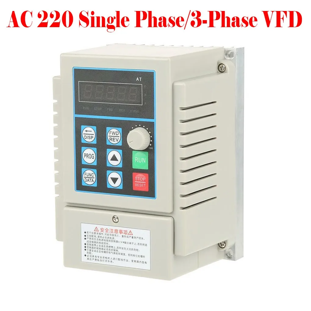

Universal Variable Frequency Drive AC 220 Single Phase/3-Phase Variable Frequency Drive Inverter Motor VFD 0.45kW