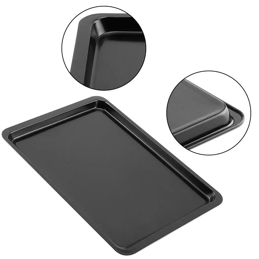

3pcs Non-stick Baking Tray Home Bakery Rectangle Cookies Biscuit Carbon Steel Baking Pan Dish