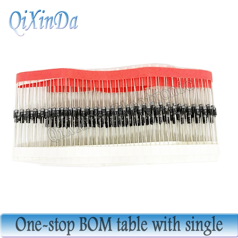 Выпрямительный диод 1N4001/1N4007/10A10/1N5408/1N5819/1N5822/FR107/FR307/UF4007/SR3100/RL207/SR5100/SR240/HER308/BYV26D, 20-100 шт.