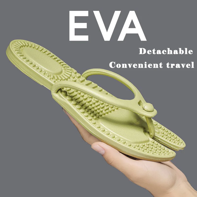 

Foldable Hotel Couple Slippers Summer Soft Flat EVA Unisex Slippers Outdoor Indoor Lightweight Man Women Sandals Holiday Shoes