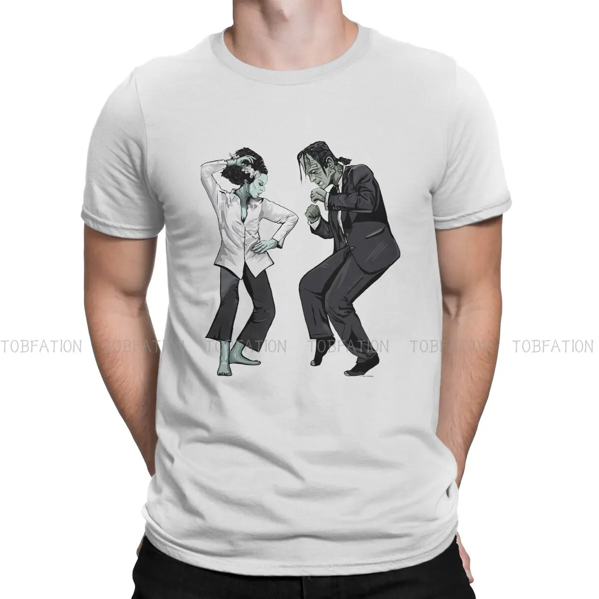 

Забавная футболка с круглым вырезом, Классическая футболка из ткани Франкенштейна, Мужская одежда, новый дизайн, пушистая