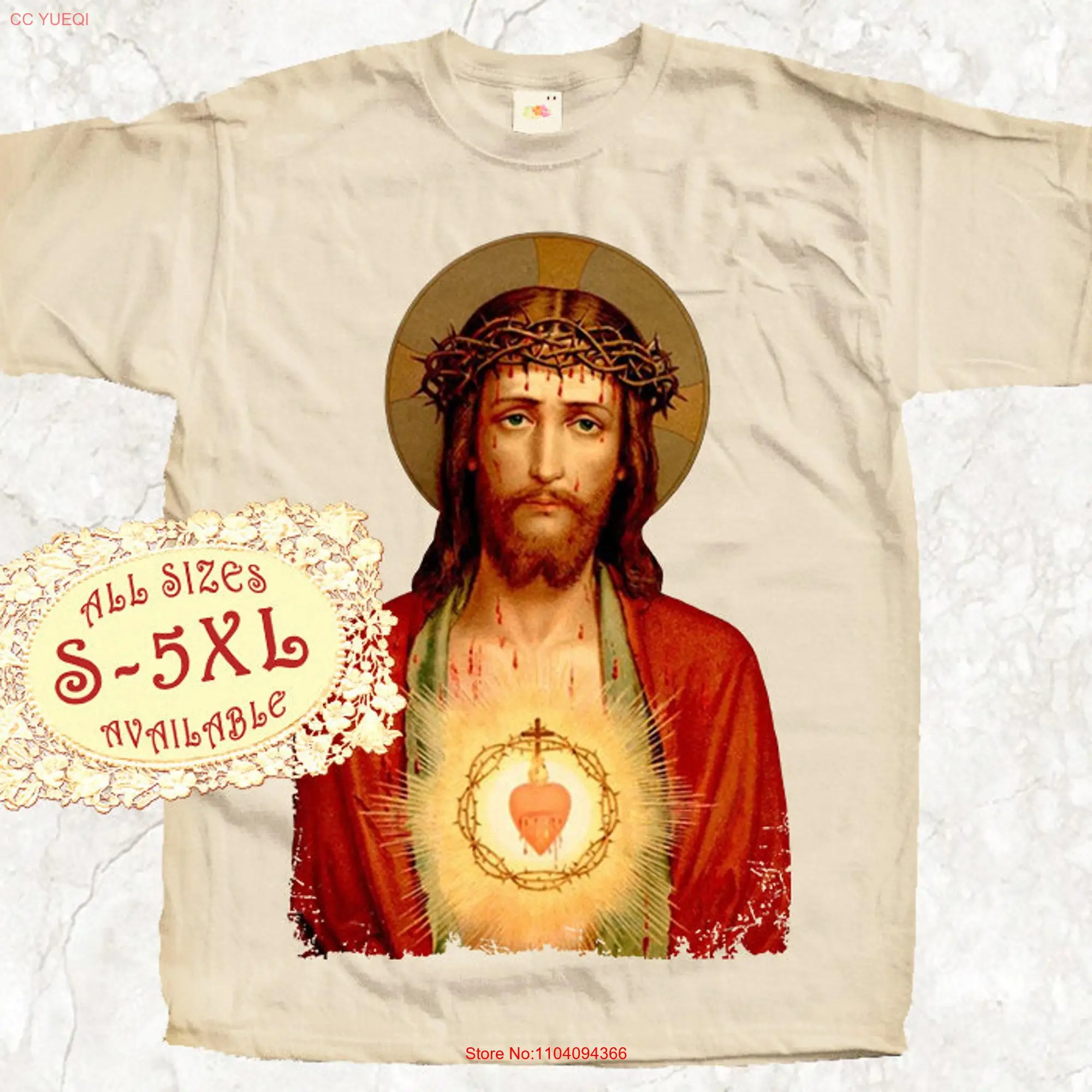 Футболка с Католическим принтом Иисуса Христа V49 Размеры S 5XL