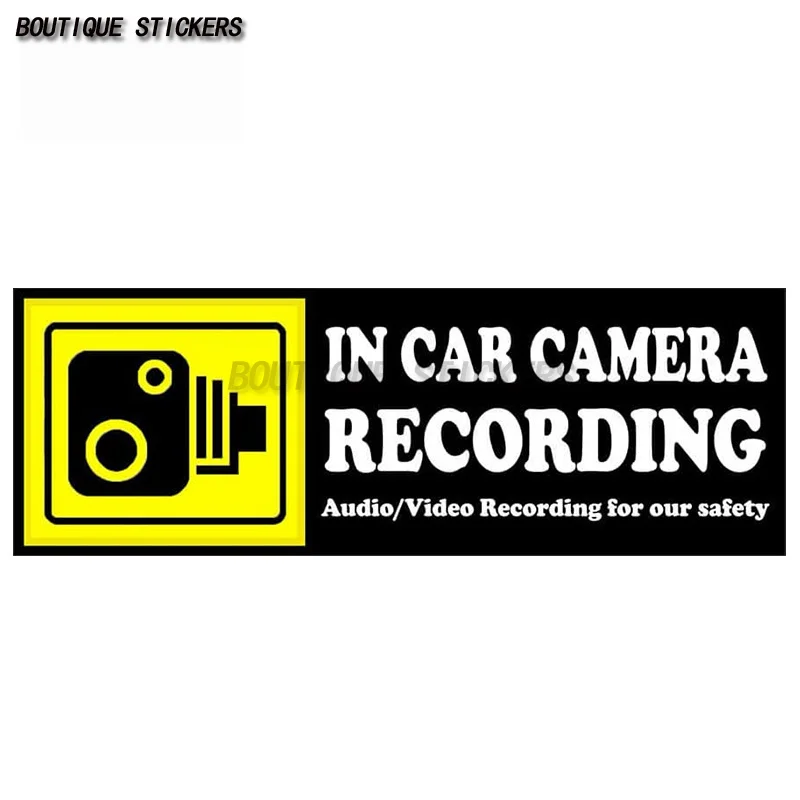 Camera Record Warning Sign Car Sticker Waterproof PVC Decal Decoration RV Auto Motocross Racing Helmet Sticker Cover Scratches
