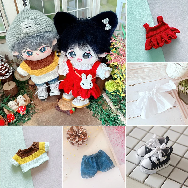 

Кукольная одежда для кукол-идол 20 см, свитер, юбка, вязаная шапка, модная сочетающаяся с сумкой в виде кролика, игрушки, плюши, коллекция игрушек для фанатов G