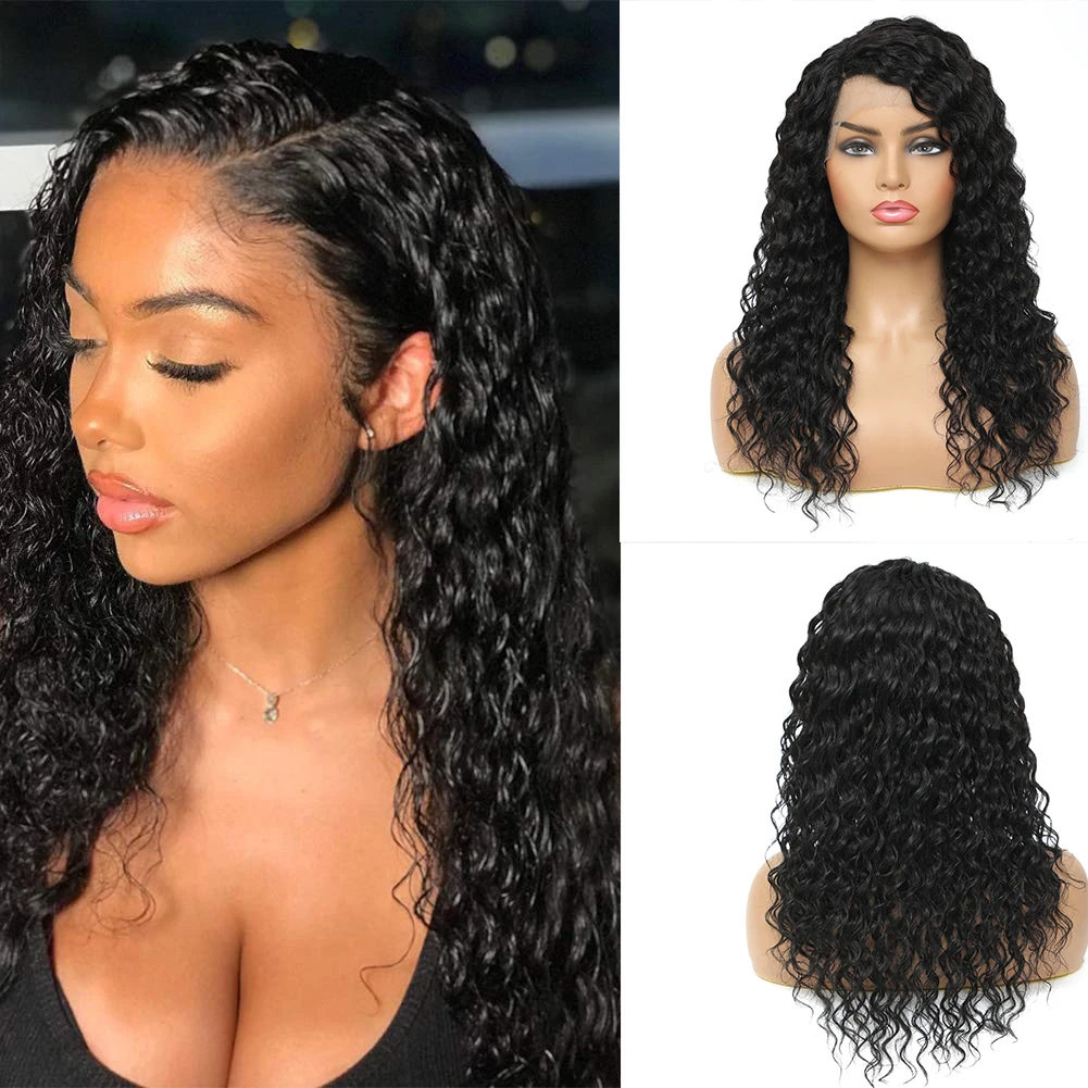 Brazilian Human Hair Wig Curly Lace Front Wigs For Women Water Curly Lace Part Long Wig Natural Hairline Hair Brazilian Human Ha