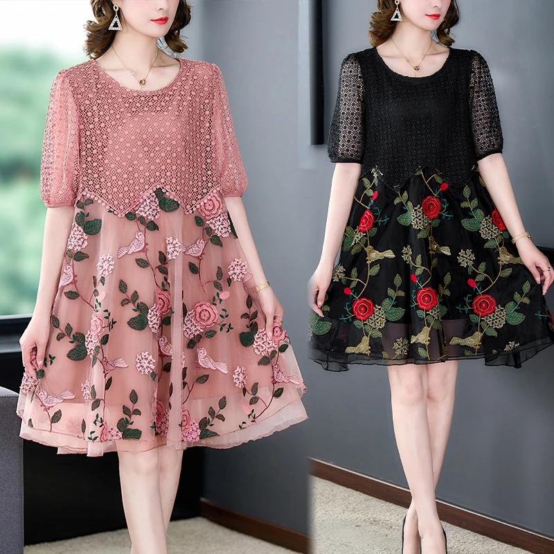 

Spring/Summer 2023 New Heavy Industry Embroidery Dress Women's Large High End Fashionable Fashionable Belly Covering Slim Skirt