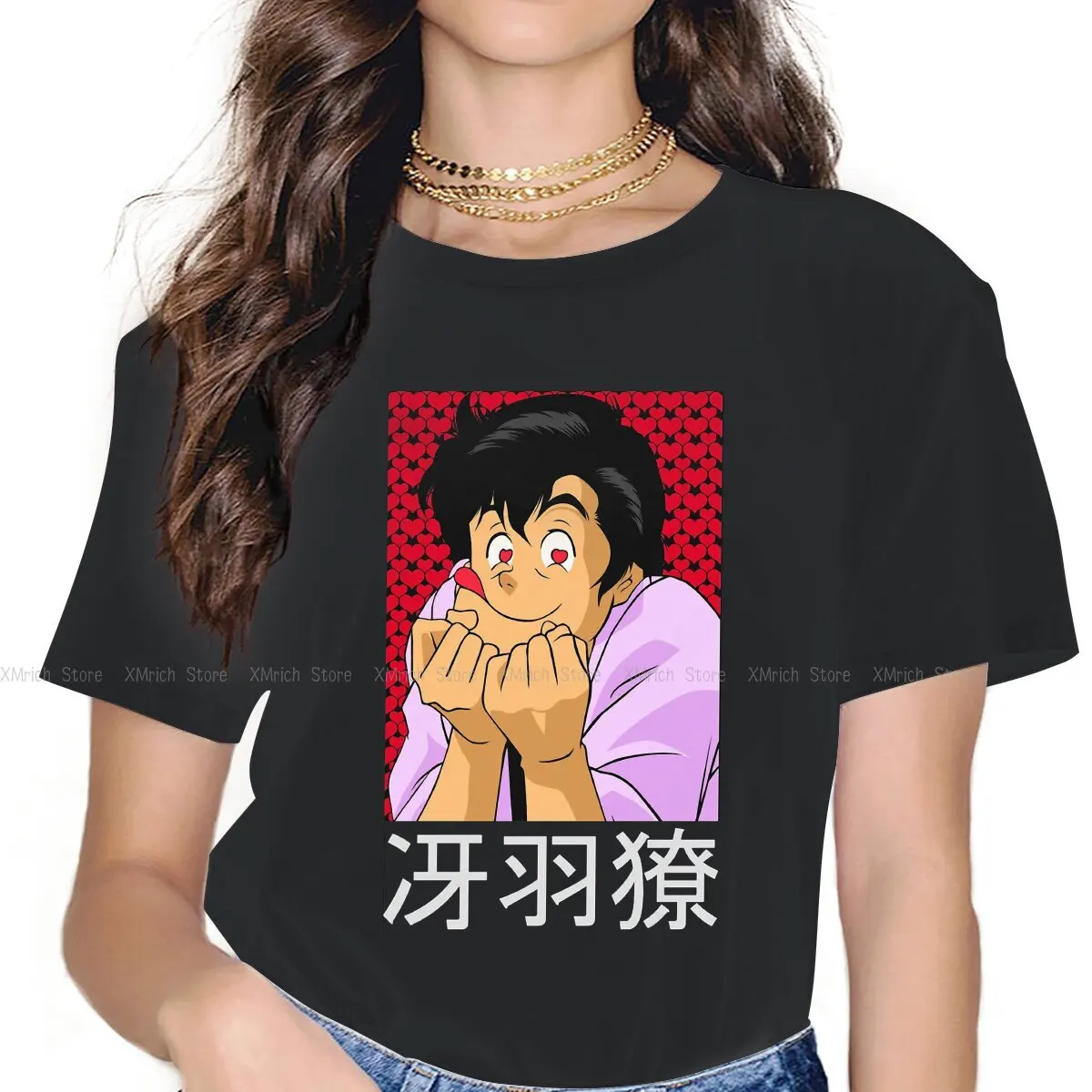 

Ryo Kawaii Girls Women T-Shirt City Hunter Anime 5XL Blusas Harajuku Casual Short Sleeve Vintage Oversized Tops