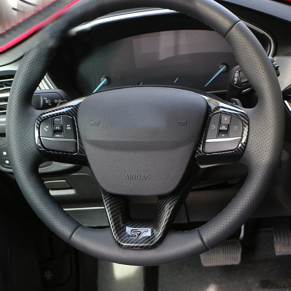 ABS углеродное волокно накладка на руль автомобиля кнопка управления рамка крышка