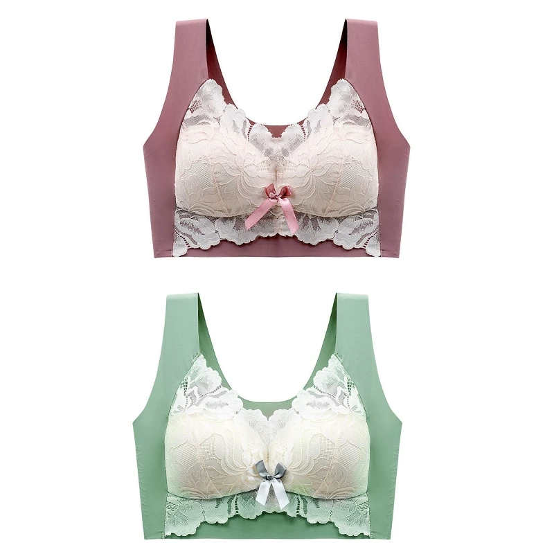 

MXMA Women Sexy Lace Bra Seamless Wireless Bra Push Up Sports Bra Sexy Bralette Vest