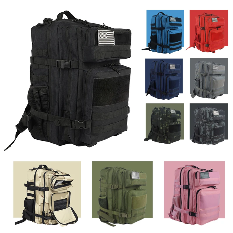 New 50L Large Capacity Military Tactical Backpack Trekking Hiking Camping Travel Rucksack Training Gym Bag Army 3D Molle
