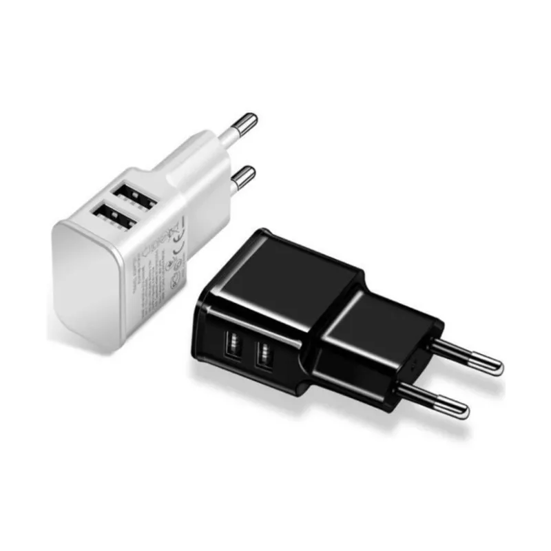 

2PCS USB Charger 5V 2A EU Plug Wall Portable Mobile Phone Chargers Mini Travel AC Power Supply Adapter for Samsung Iphone Xiaomi