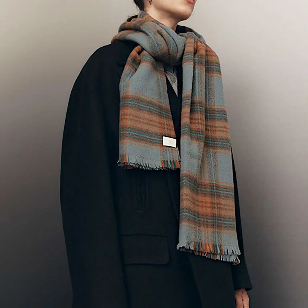 Женский шерстяной шарф L0 * очень длинный клетчатый теплая и универсальная Новая