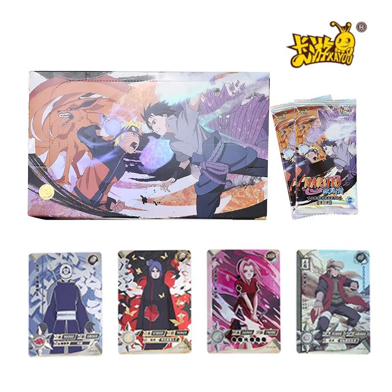 

Naruto KAYOU Card Stealth Edition Uzumaki Uchiha Haruno Hatake Anime Figures Hero Peripheral Paper Game Flash Boy Toy Gift 90PCS