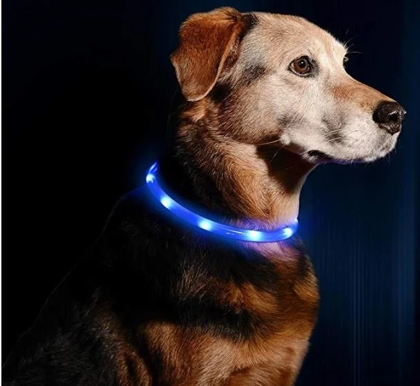 

Перезаряжаемый собачий ошейник, лидер продаж, собачий ошейник, Рождественский светодиодный собачий силиконовый ошейник с 12 светильник
