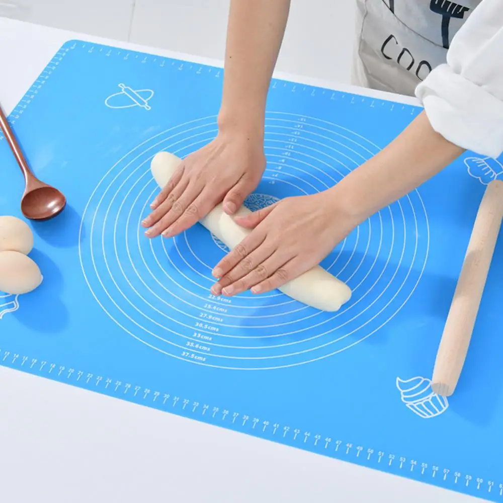

With Scale Rolling Dough Mat Non-stick Surface Non-stick Chopping Board Large Size Silicone Kneading Pad Cooking Tools Household