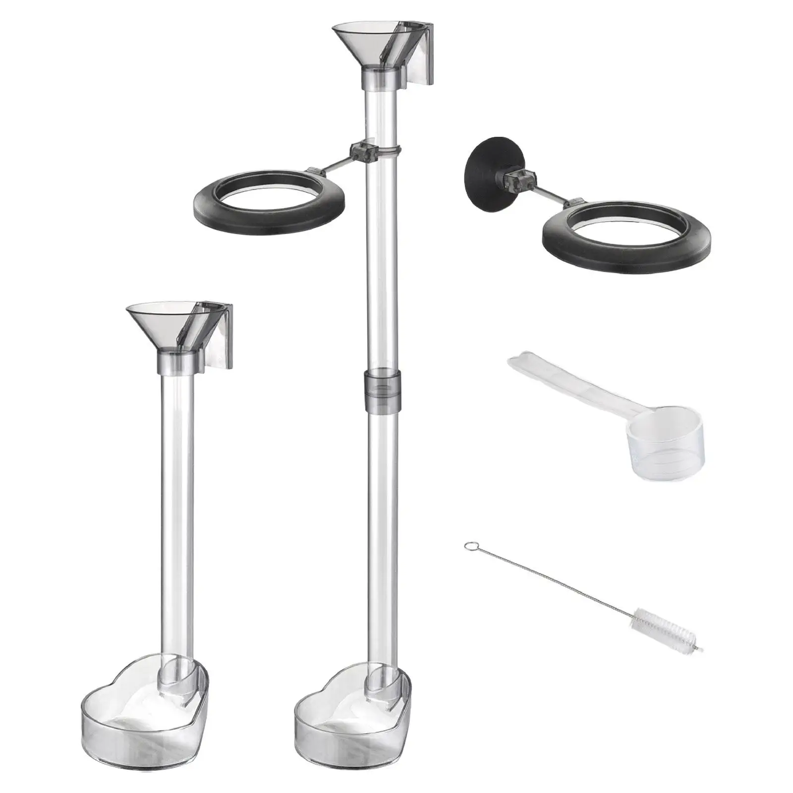 Аквариумная тарелка для кормления креветок и набор трубок с чистящей щеткой