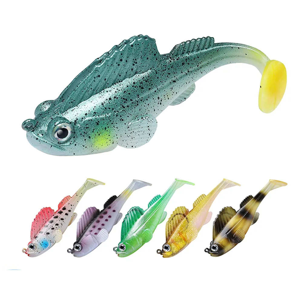 

6pcs Fishing Lure Jumping Fish Luya Bait T-tail Bionic Fake Baits Simulation 3D Eye Bass Trout Luya Lures Carp Fishing Tackle