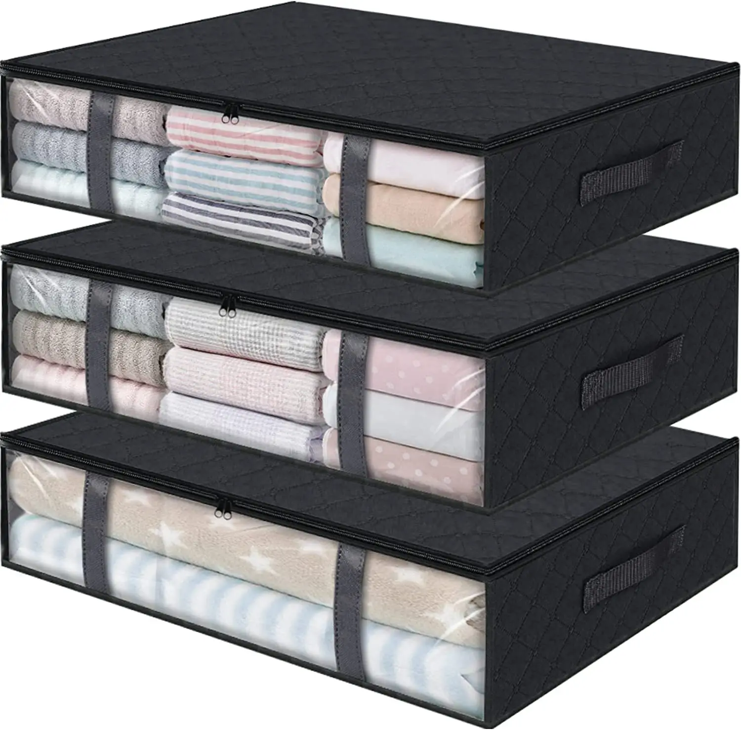 

Dustproof Underbed Storage Bags Foldable With Zip Storage Box Household Organizer Bag For Storing Clothes Quilts Blankets Pillow
