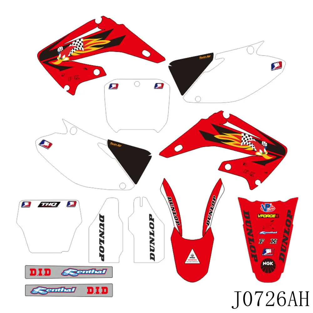 

Full Graphics Decals Stickers Motorcycle Background Custom Number Name For HONDA CR125 CR250 CR 125 CR 250 2002-2012