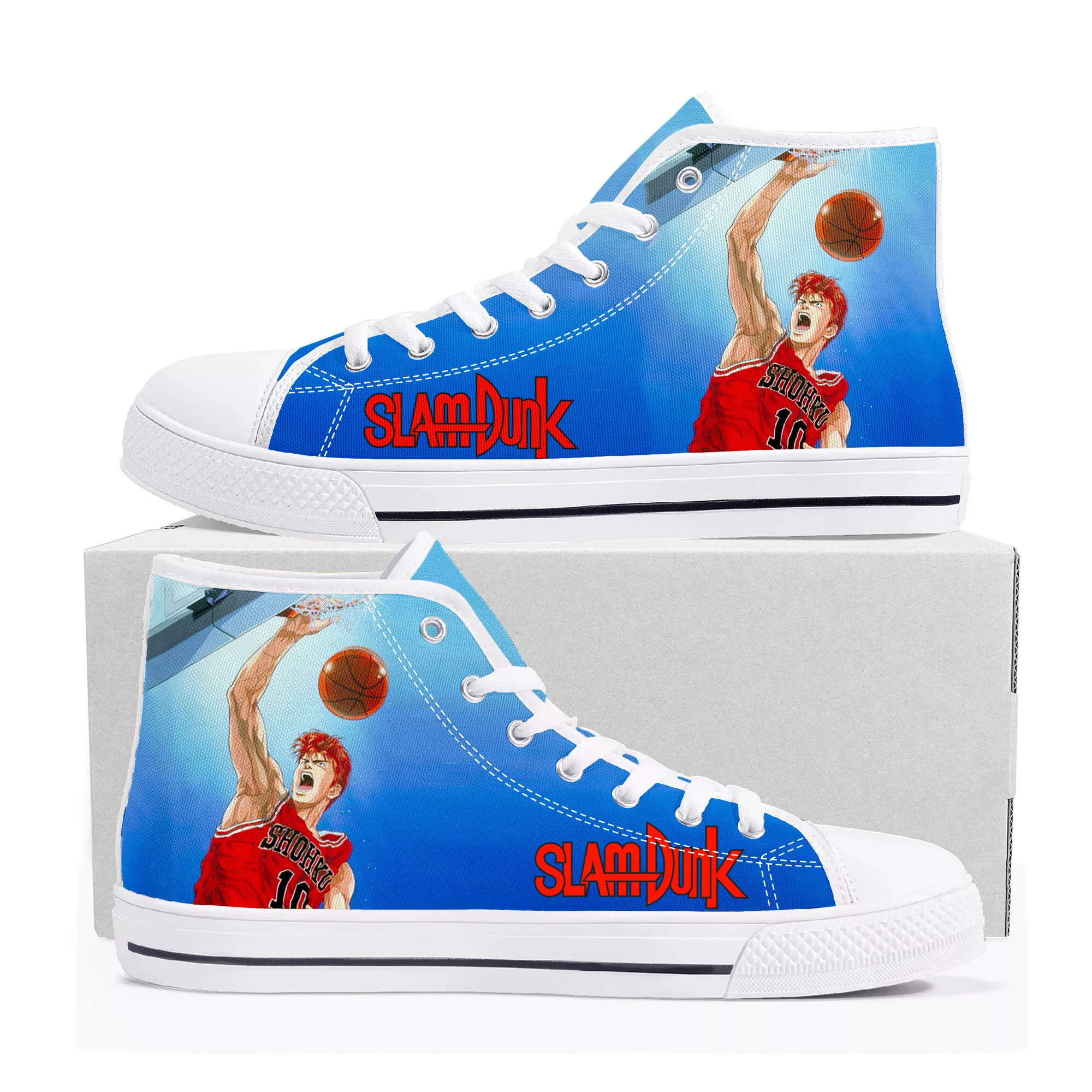 

Высокие кроссовки Sakuragi Hanamichi Slam Dunk, высококачественные мужские и женские холщовые кроссовки для подростков, повседневная обувь для пар, обу...