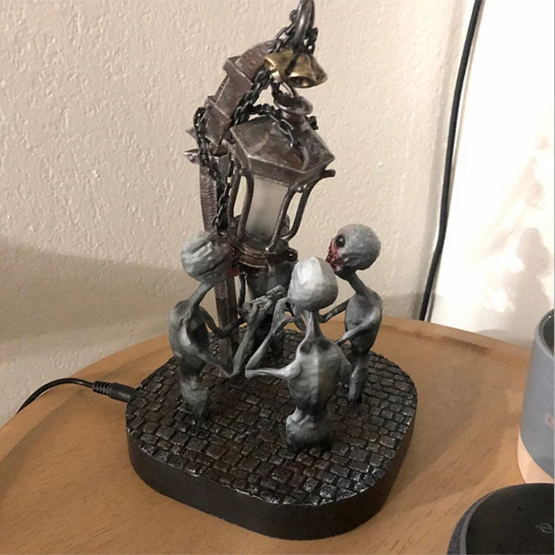 

Horror Chain Zombie Lights Four Skulls With LED Lights Resin Skeleton Decorations Arts Crafts Home Decor Halloween Party Supplie