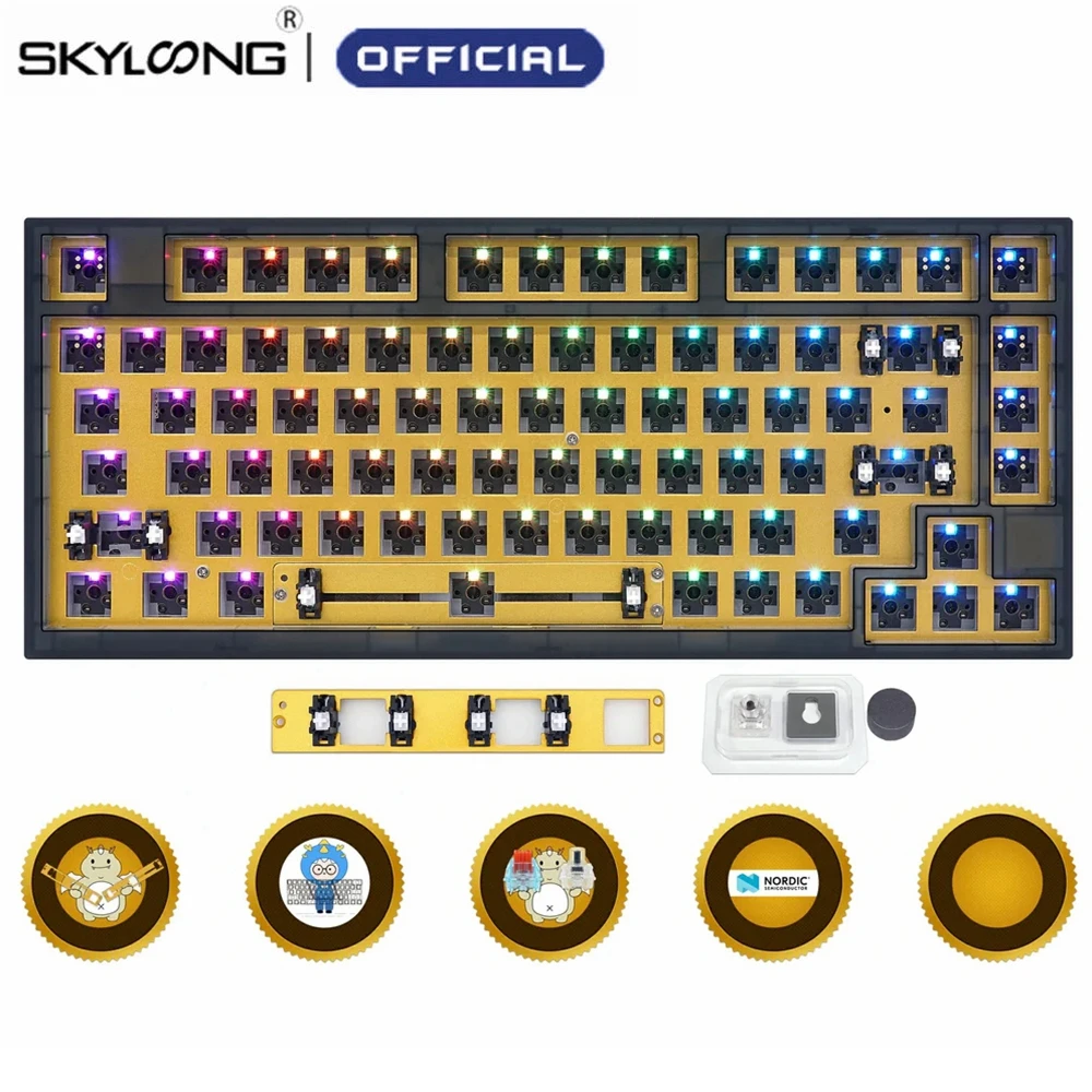 

SKYLOONG Mechanical Keyboard Kits GK75 75% Custom DIY Wired Bluetooth 2.4G Knobs Hotswap Switches Replacable Space RGB Keyboards