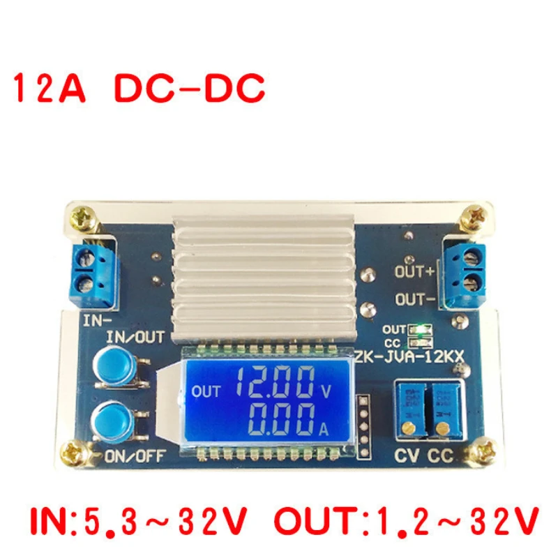 

12A Buck Module, Constant Voltage and Constant Current, Voltage and Current, Adjustable Step-down Power Supply 12KX