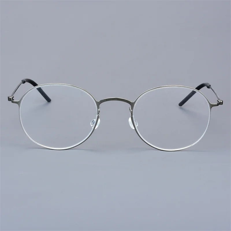 Круглая оправа для очков из чистого титана Дания сверхлегкая мужская