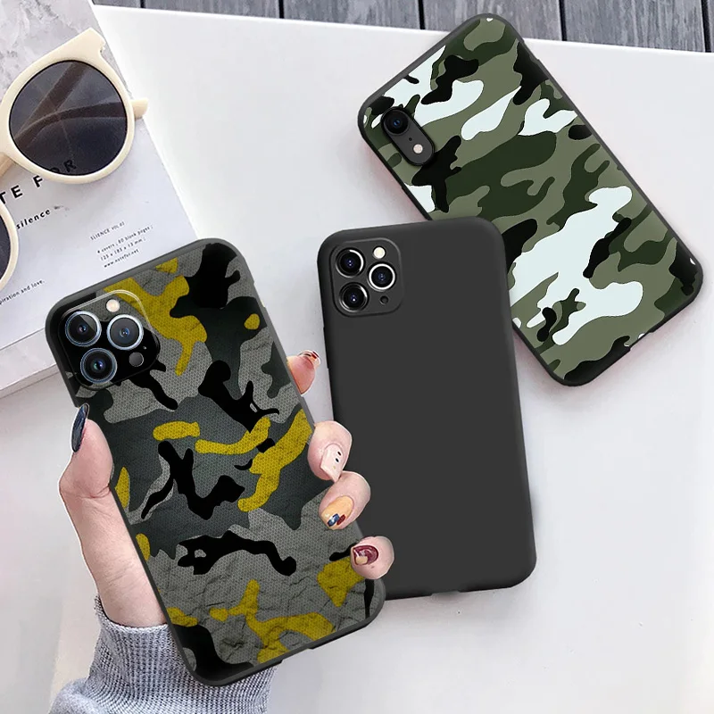 Ультратонкий матовый мягкий Камуфляжный зеленый армейский камуфляжный чехол