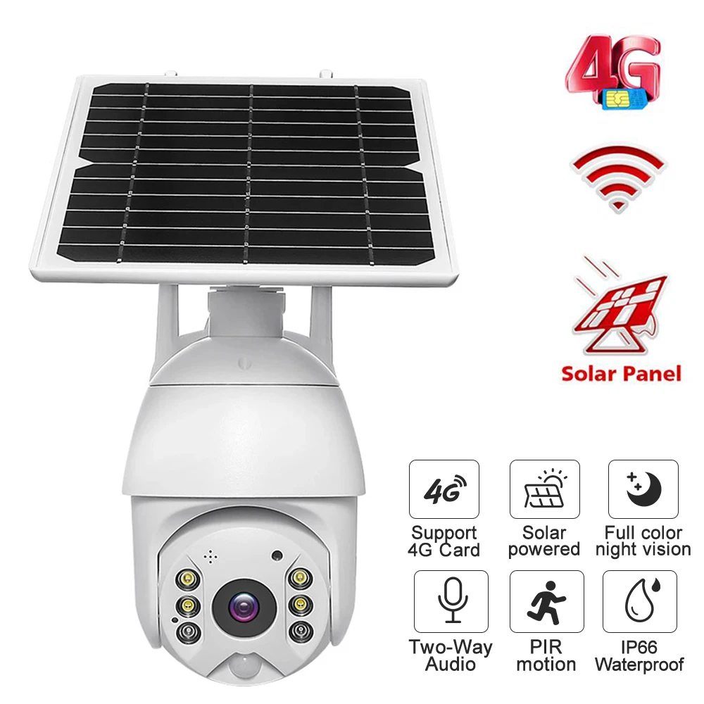 

Surveillance Camera Wifi Camera with Sim Card 4G Solar Panel Video Security Cameras Wireless Outdoor Home Alarm System IP Camera