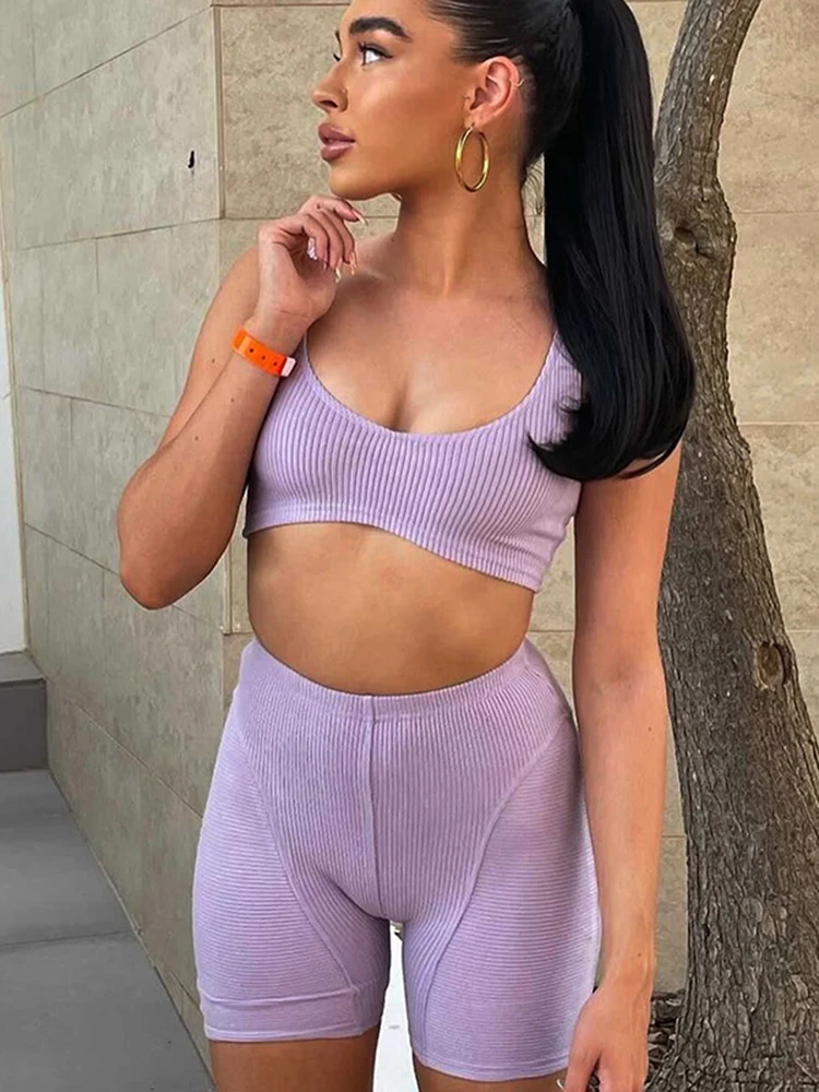 

Женский спортивный костюм Sisterlinda, бесшовный комплект из 2-х предметов, топ без рукавов и шорты для йоги с эффектом пуш-ап, одежда для отдыха