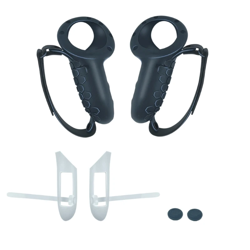 

Full Coverage VR Controller Grip Cover For For Meta Quest 3 VR Silicone Handles Protective Sleeve With Adjustable Hand Strap