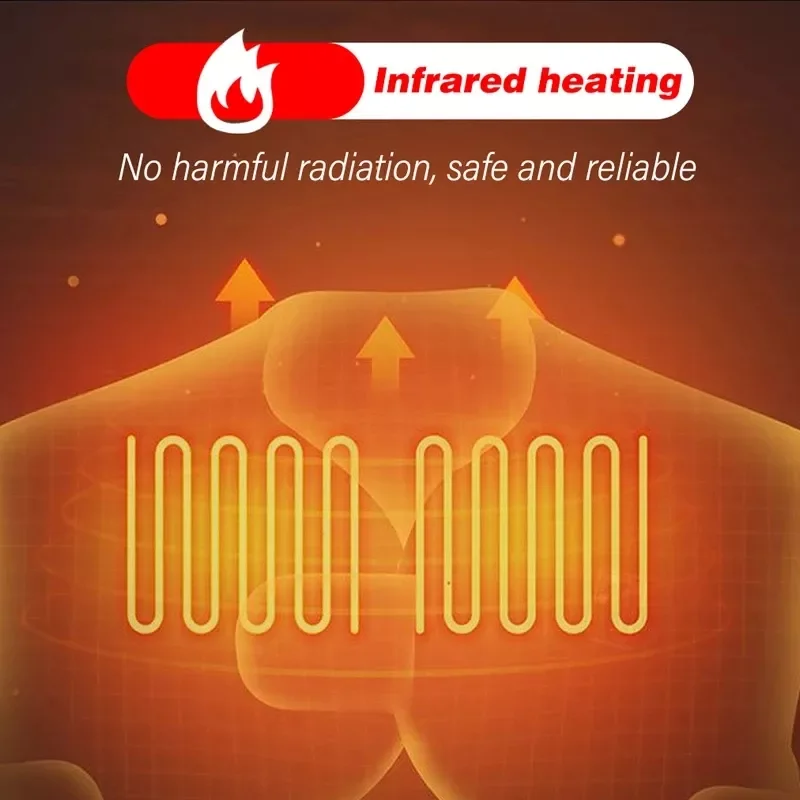 9 area heating Jackets Female Winter Warm USB Heating Jackets Smart Thermostat Hooded Heated Clothing Large size 4XL