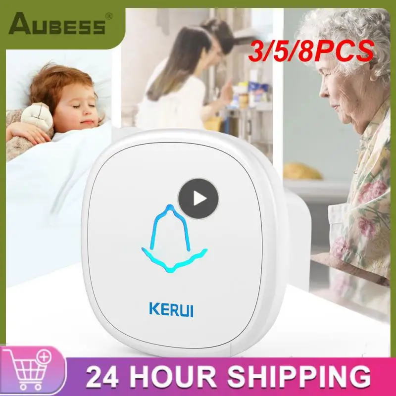 

3/5/8PCS For Hotels Apartments Offices Wireless Doorbell Frequency Doorbell Button Single Button 433m Elderly Pager