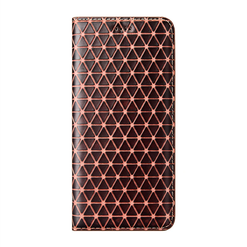 grid retro genuine leather flip case for infinix hot 9 10 10i 10t 10s nfc 11 11s play pro phone case magnetic cover free global shipping