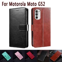 leather flip cover for motorola moto g52 g 52 phone cases card magnetic wallet bookcase stand coque for carcasas moto g52 funda