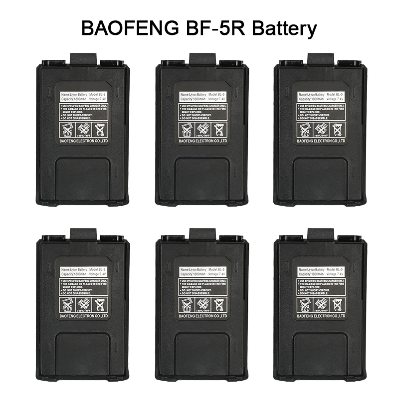 2PCS Original Battery BF UV5R Walkie Talkie Bl-5  Big Capacity Li-Ion For BaoFeng 5R UV-5R 5RE F8HP